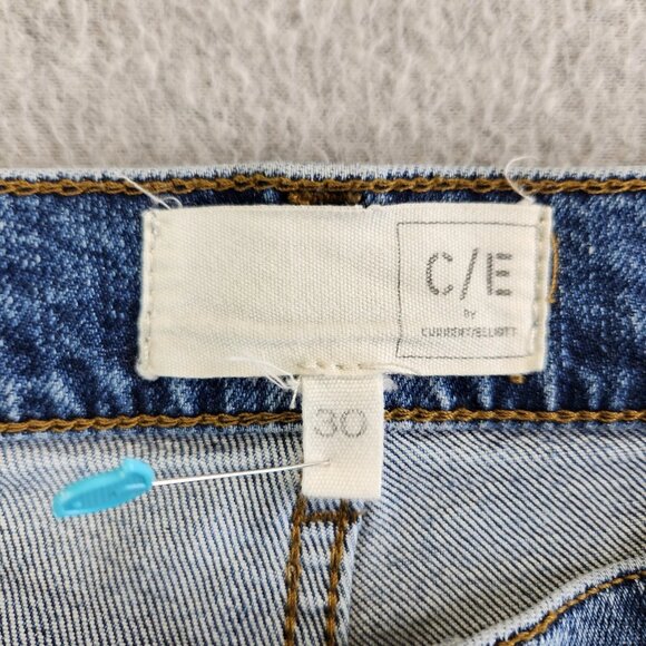 Current Elliott Jeans Womens 30 Blue High Rise Tapered Leg Whiskered Denim - Picture 7 of 9